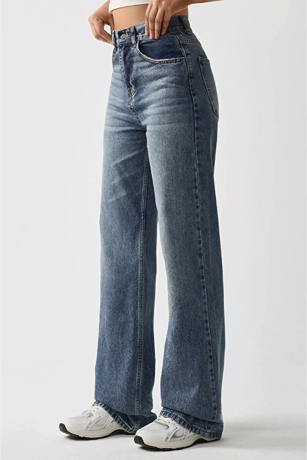 Straight Fit Denim Trousers