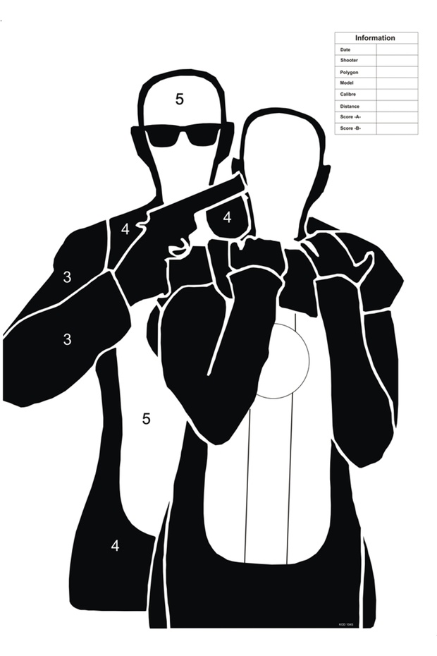 Taktik Atış Hedef Kağıdı 104S (10 Adet) 64x90cm (Büyük boy) - 1