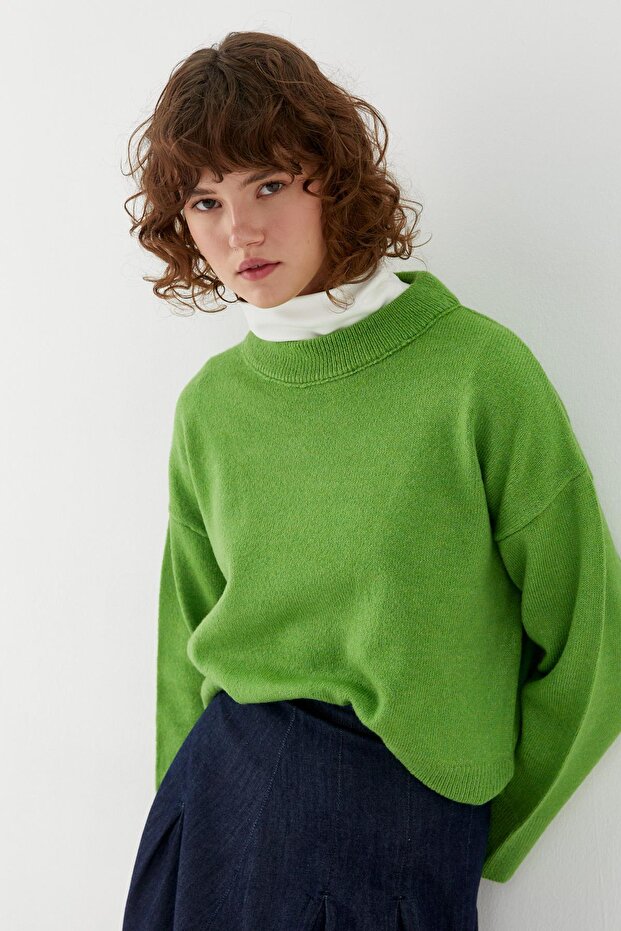 Basic Triko Kazak Yeşil - 2