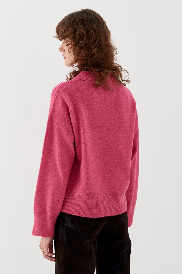 Basic Triko Kazak Pembe - 6