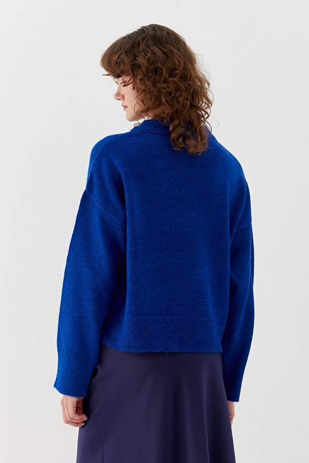 Basic Triko Kazak Saks Mavisi - 5