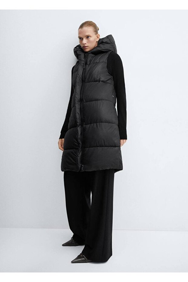 Uzun kapitone yelek - 7