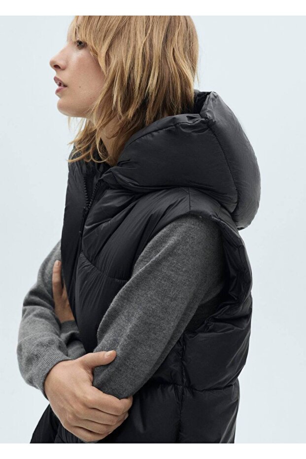 Uzun kapitone yelek - 6