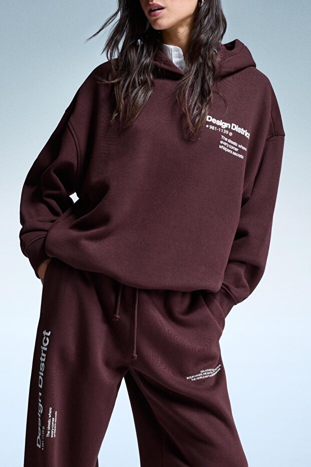 Baskılı kapüşonlu sweatshirt - 4