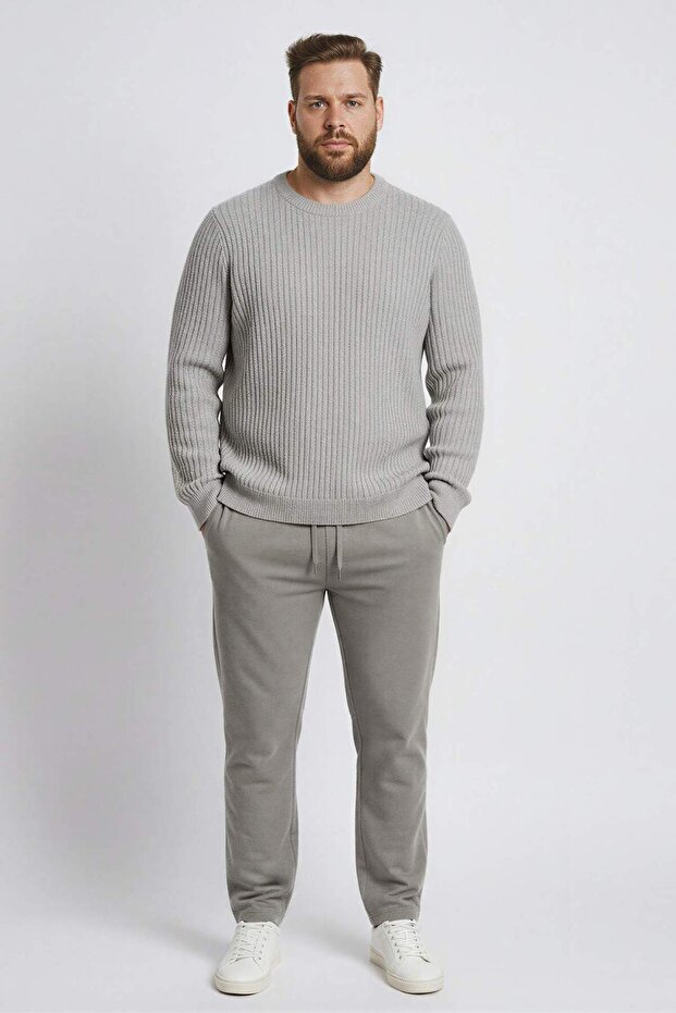 Standardowy dopasowany sweter rowerowy z podstawowym splotem E0811AX25WN - 2