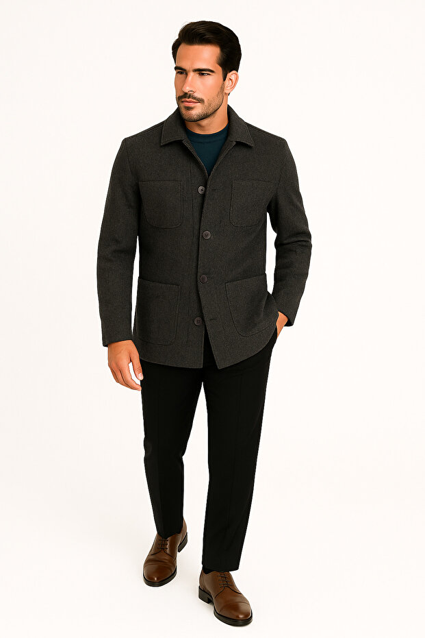 Astarsız Dış Cep Ceket - 1