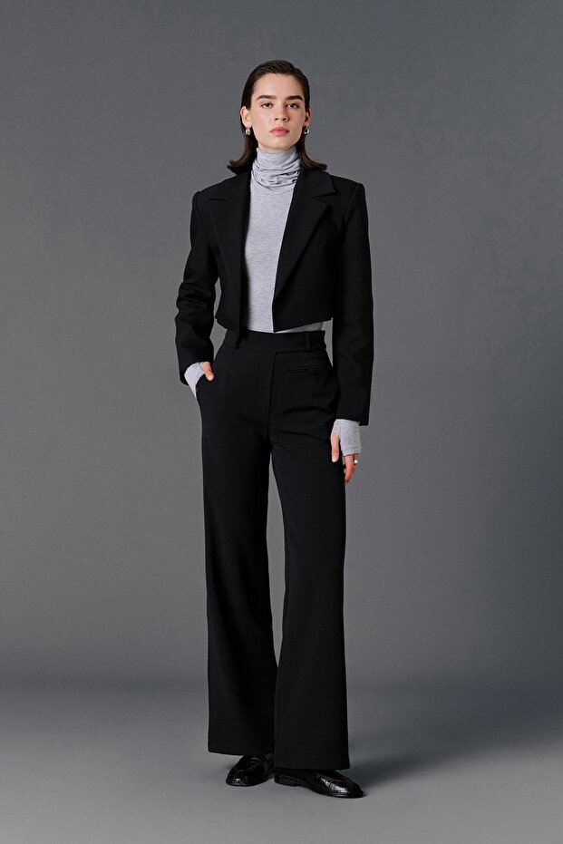 crop blazer ceket - 2