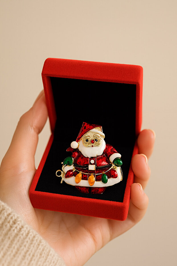 Yılbaşı Noel Baba Figürlü Broş - 1