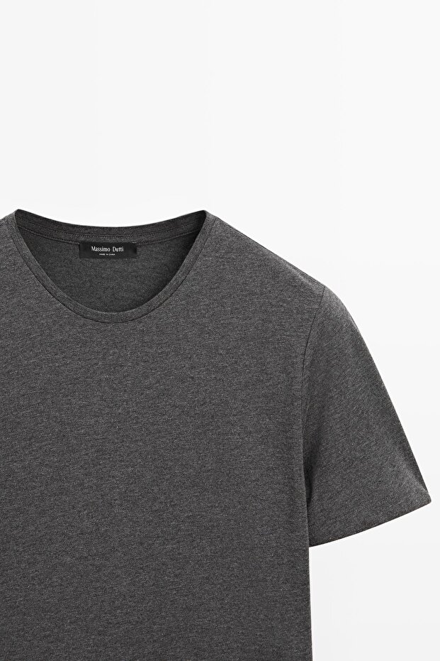 Kısa kollu melanj t-shirt - 5