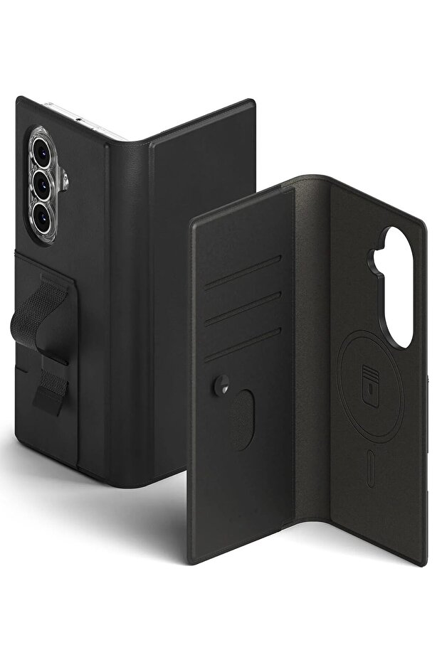 Samsung Galaxy Z Fold 7 Case Cover | Folio Wallet Magnetic |Black