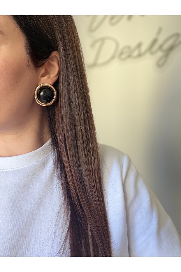 Çelik Düğme Küpe - 2