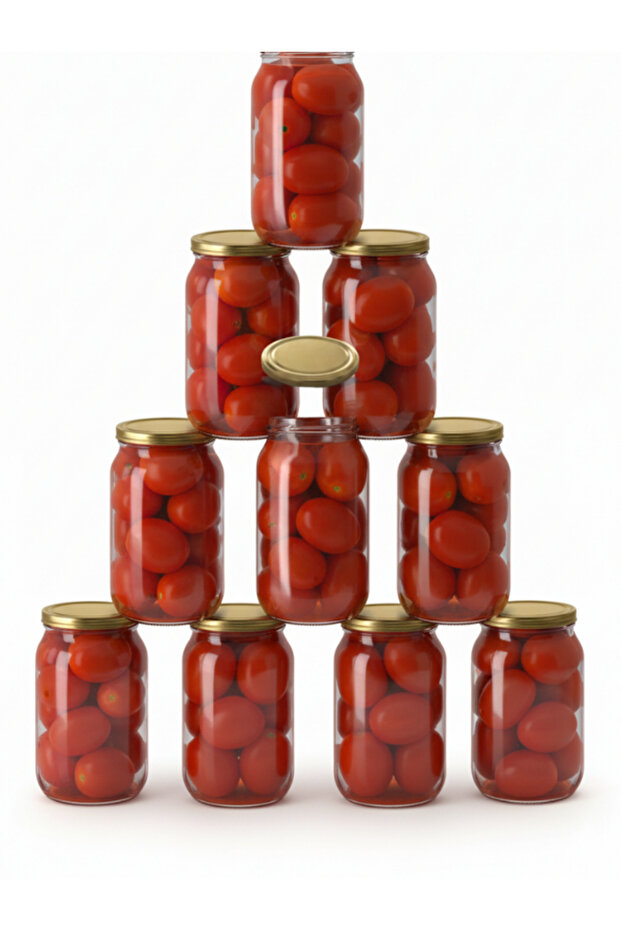 Glass Jar with Lid 1000 Cc 10 Pieces Canning Containers Tp00184