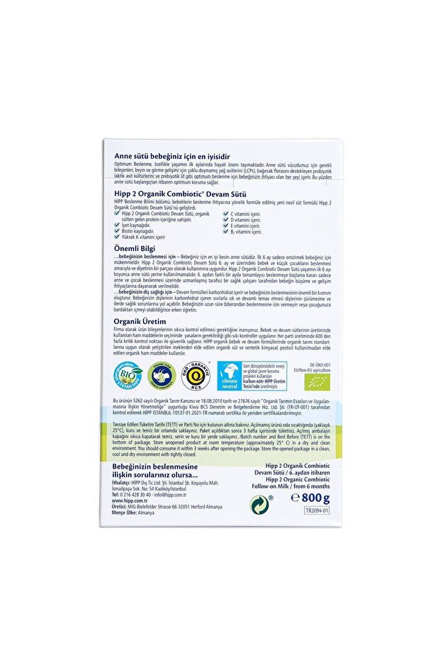 NO:2 COMBİOTİC DEVAM BEBEK SÜTÜ 800 GR 1 ADET - 5