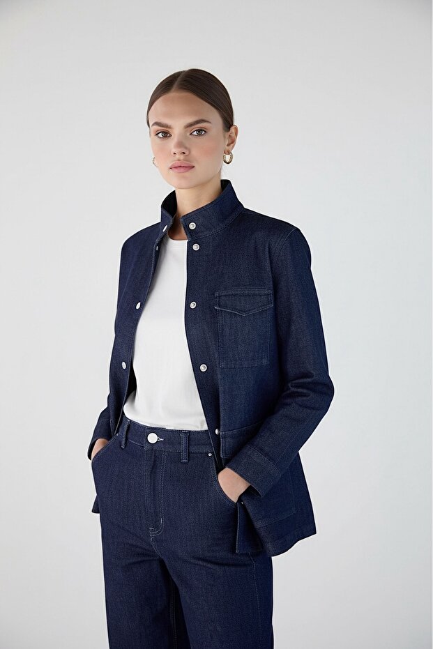 Regular Fit Denim Ceket - 1