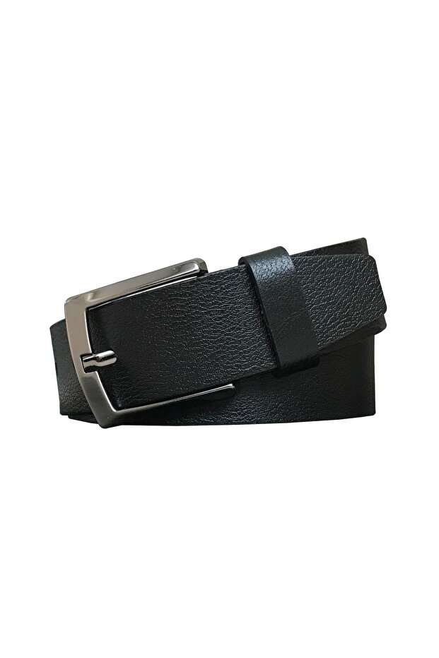 حزام جلد طبيعي أسود 4 سم=dk-1313