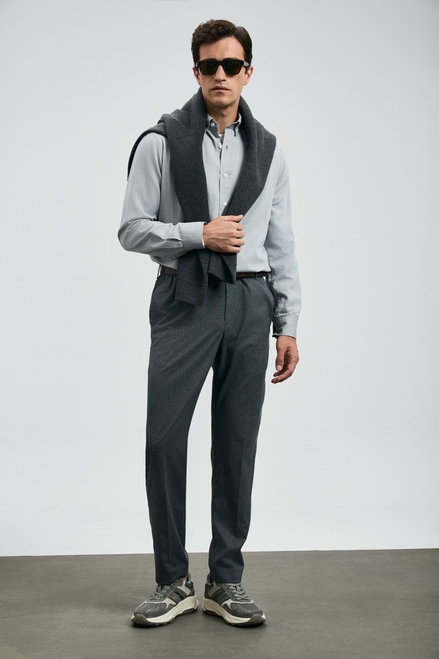 112010676 Daniel Men's Basic Shirt Regular Fit Men's Shirt Gray - 5