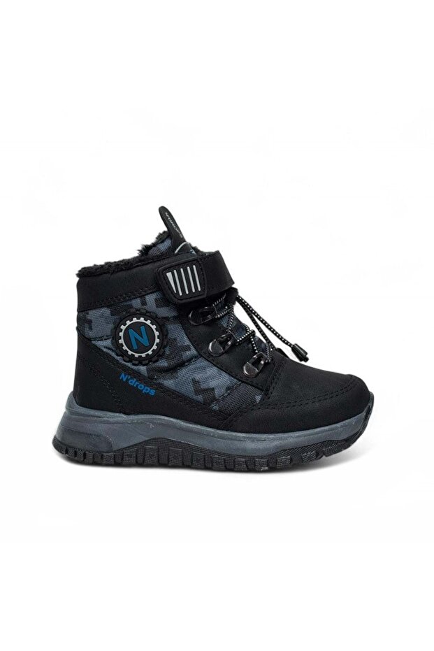 Ndrops m-888 black-navy blue boys' winter boots shoes