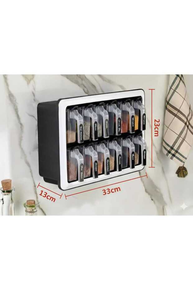 طقم وعاء توابل ذاتي اللصق مكون من 12 قطعة مع ملعقة وغطاء - وعاء توابل مع ملصق - 7