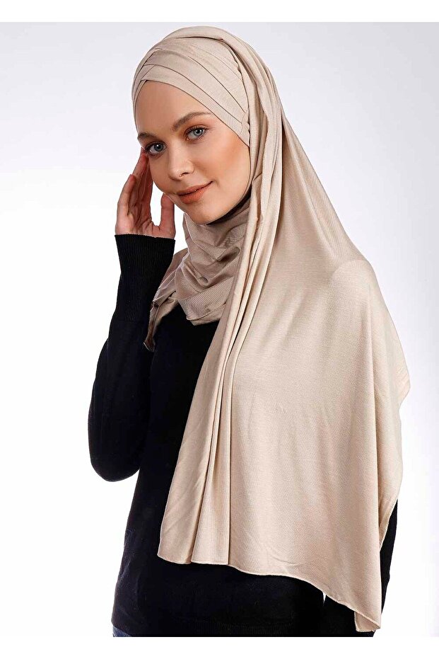 3X Comfortable Cross Lycra Shawl - St 059 Light Mink - 2