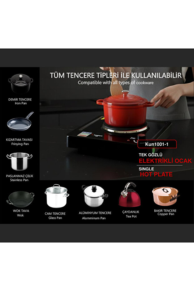 Tekli Elektrikli Ocak Siyah - 6