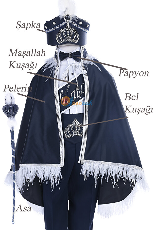 Circumcision Cape Set of 6 Navy Blue