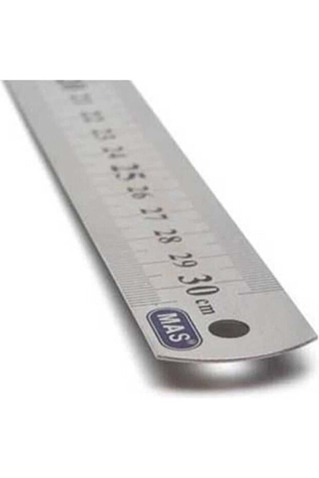 30 cm Gri Çelik Cetvel – 3 lü- Pres Baskılı Rakamlı - 3