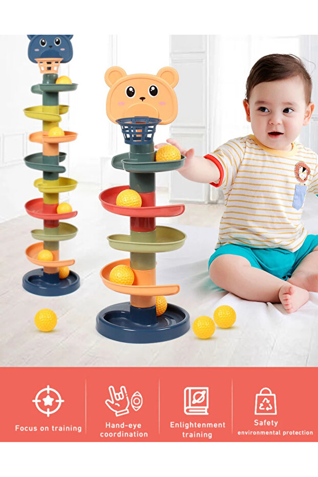5 layers Montessori Toys Baby 0 12 24 36 Months Track Rolling Ball Push Pop Sliding Ball Early Educa - 3