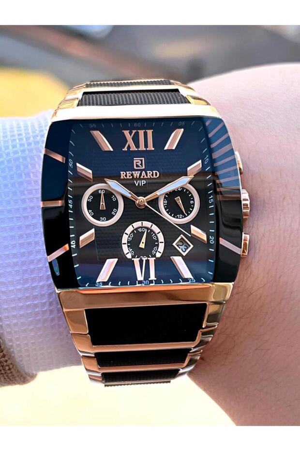 إي141131 ساعة يد رجالية من Reward Steel Cord 3 Atm مقاومة للماء وظائف داخلية Aftif - 2