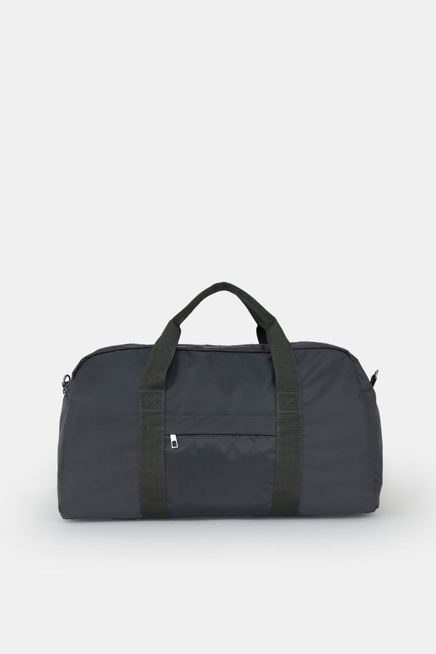 Icone Parachute Fabric Unisex Sports Fitness Gym Bag with Front Pocket Anthracite Smoked