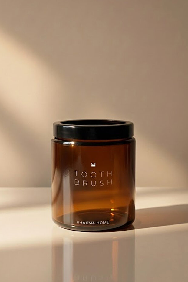 Amber Cam Tooth Brush Jar – Toothbrush Holder - Stylish Bathroom Organizer, Modern Design - 250 ml