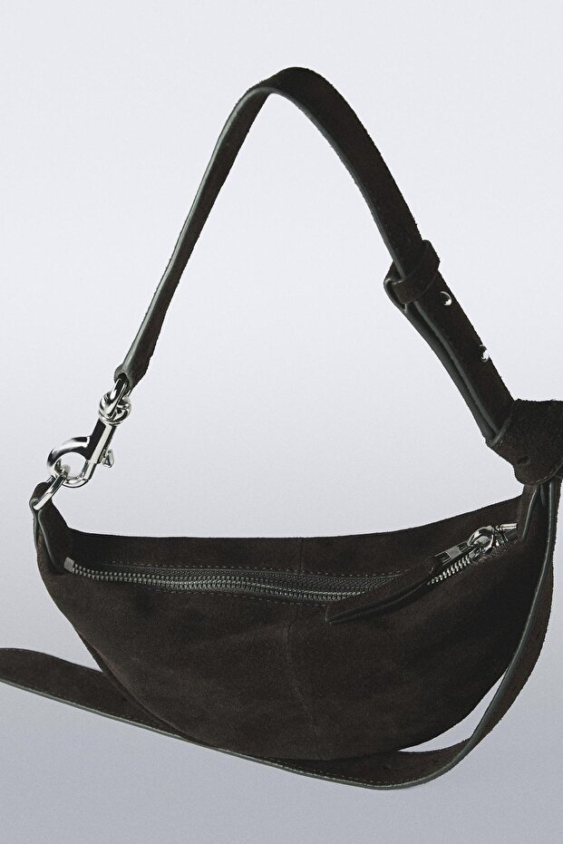 Süet deri mini çapraz askılı çanta - 2