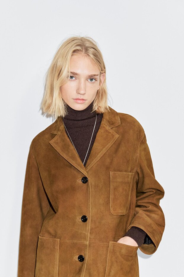 Cepli süet deri blazer - 3