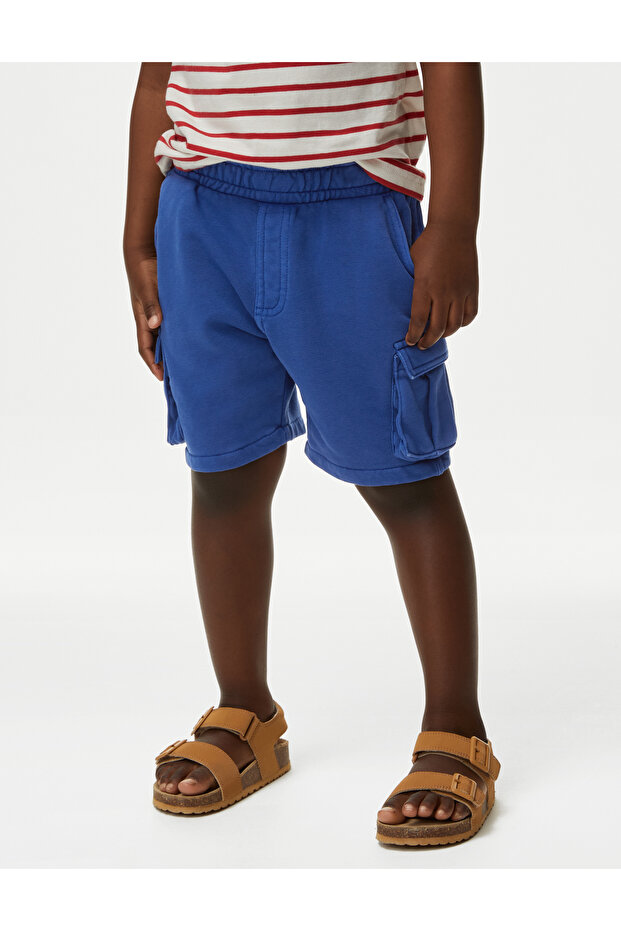 Regular Fit Örme Kargo Şort (2-7 Yaş) - 3