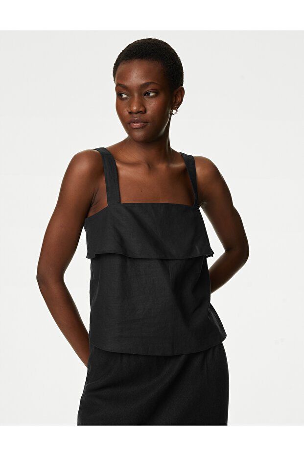 Askılı Keten Bluz - 2