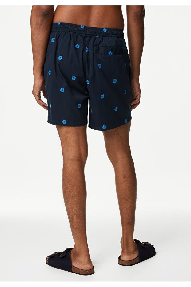 İşleme Detaylı Quick Dry Deniz Şortu - 6