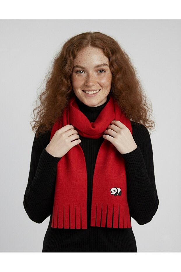 Panda Nakışlı Atkı - 1