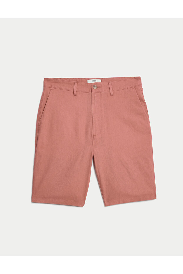 Regular Fit Keten Şort - 5