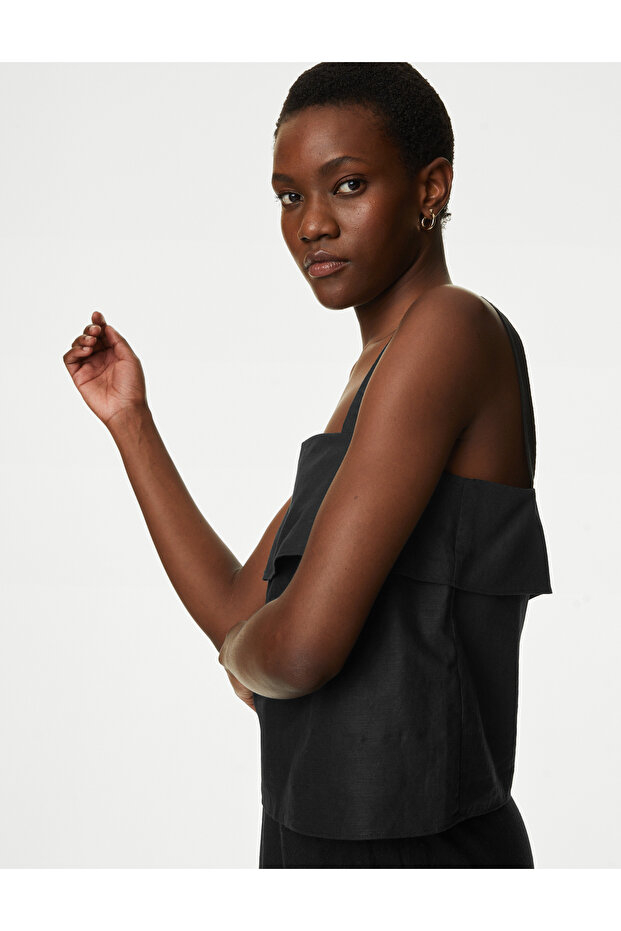 Askılı Keten Bluz - 3