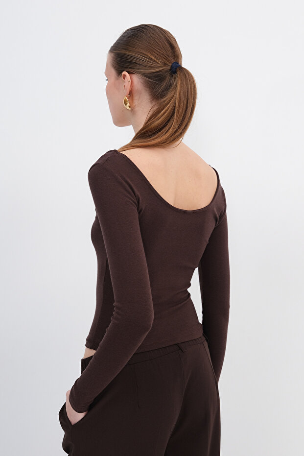 U Yaka Basic Modal Bluz B4410 - 6