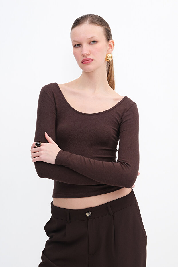 U Yaka Basic Modal Bluz B4410 - 1