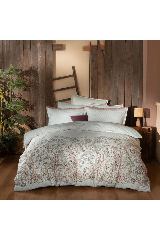 Scarlet King Size (Battal Boy) 100% Cotton Flannel Duvet Cover Set Beige