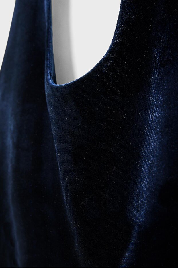 Kadife halter yaka top - 7