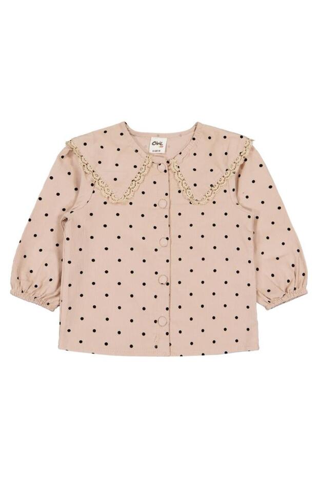 Score Printed Velvet 6-18 Months Shirt - Beige