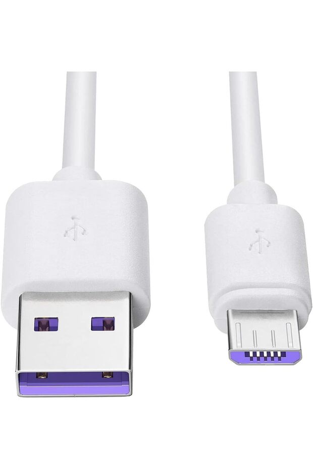 كابل مايكرو يو إس بي عالي السرعة بطول 2 متر، كابل شحن سريع ومتين ومزامنة بيانات للهواتف التي تعمل بنظام أندرويد (قطعتان) - 3