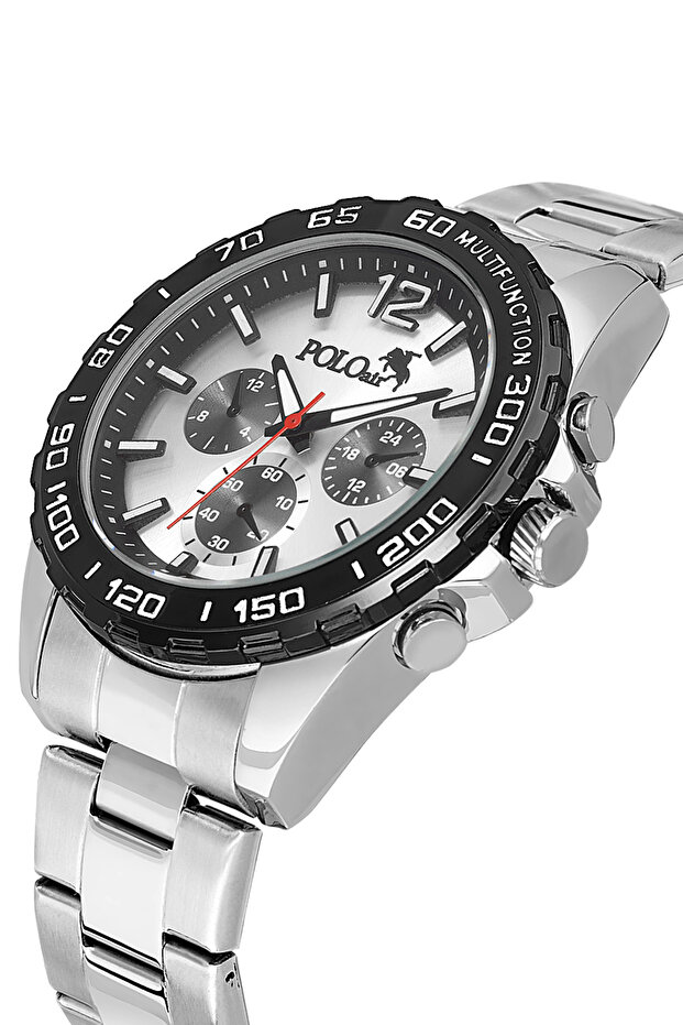 Sports Men's Wristwatch Silver Black Color Pl-7046E4X