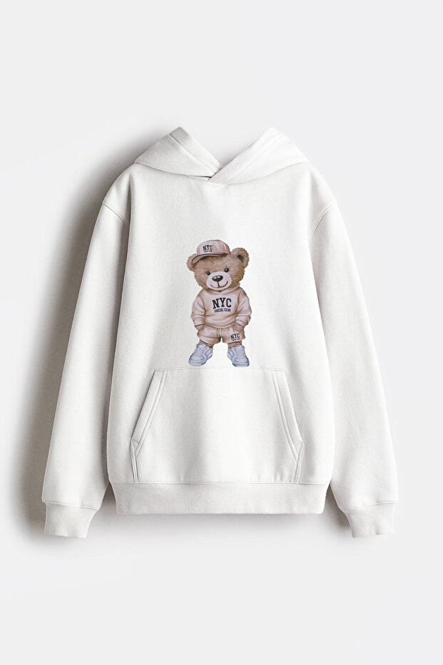 Hooded Teddy Bear Printed Thick Children's Sweatshirt - 26K 1629