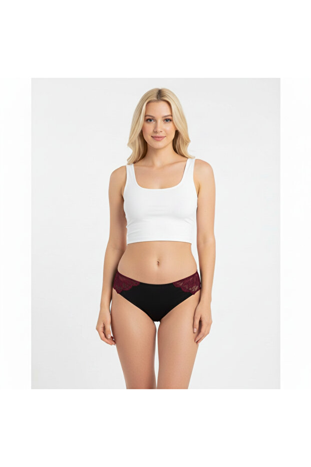 Women's Satin Lace Front Slip Panties Bb2061