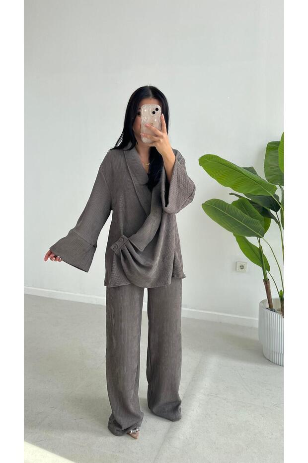 طقم كارلي المزدوج - رمادي - 7