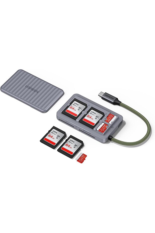 UGREEN USB-C SD Card Reader with 4-Card Storage Case, High-Speed (170MB/s)