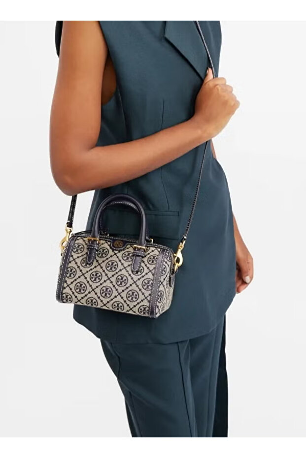 حقيبة TORY T Monogram Mini Barrel - 4